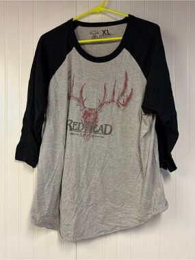 RedHead Raglan Crewneck Tee - Grey & Black XL